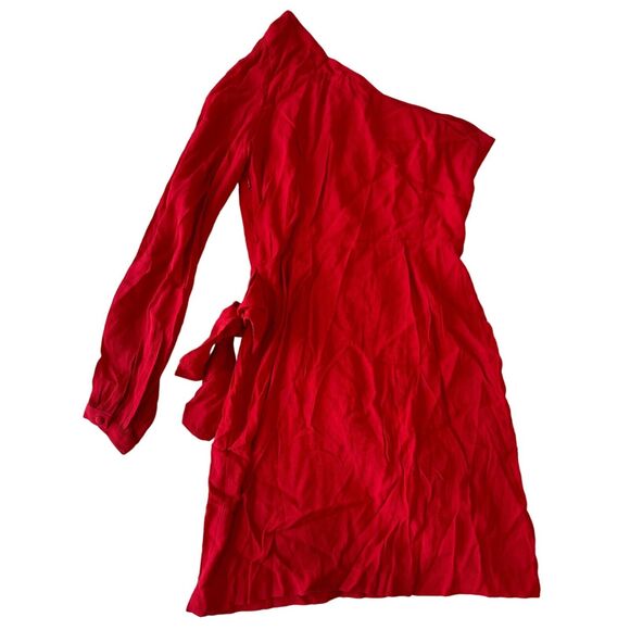 Yumi Kim Studio 54 Mini One Shoulder Draped Red Flirty Dress NWT S - Picture 8 of 9